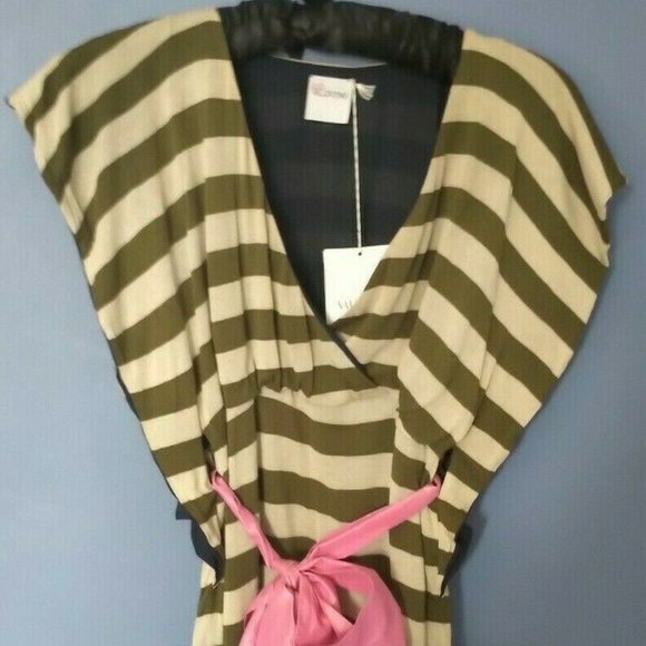 RED Valentino NWT Flutter Sleeve Dress ~ Pink Silk Belt ~ ARANA616 - A75 - Sz M - Picture 1 of 13